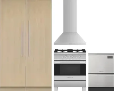 5 Piece Package Includes Refrigerator, Freezer, Range, Hood And Dishwasher
